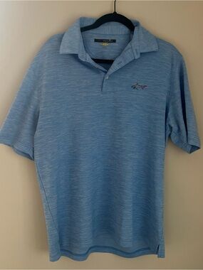 Greg Norman Collection Heathered Sky Blue Polo